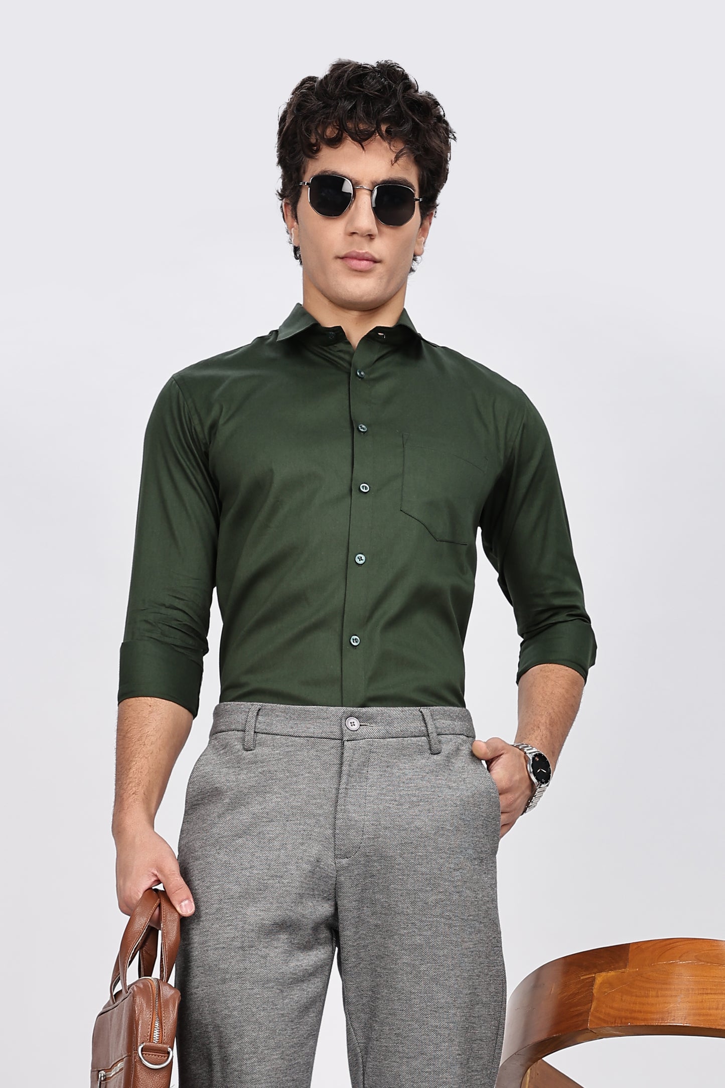 Bottle Green Full Sleeve Shirt