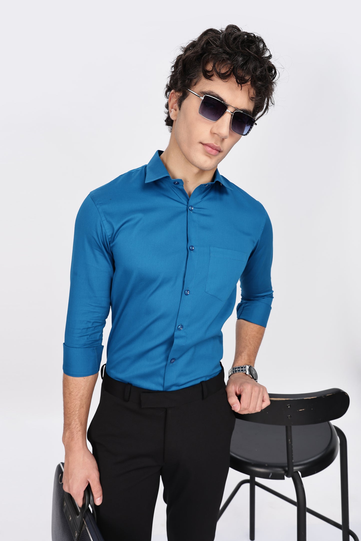 Peacock Blue Full Sleeve shirts