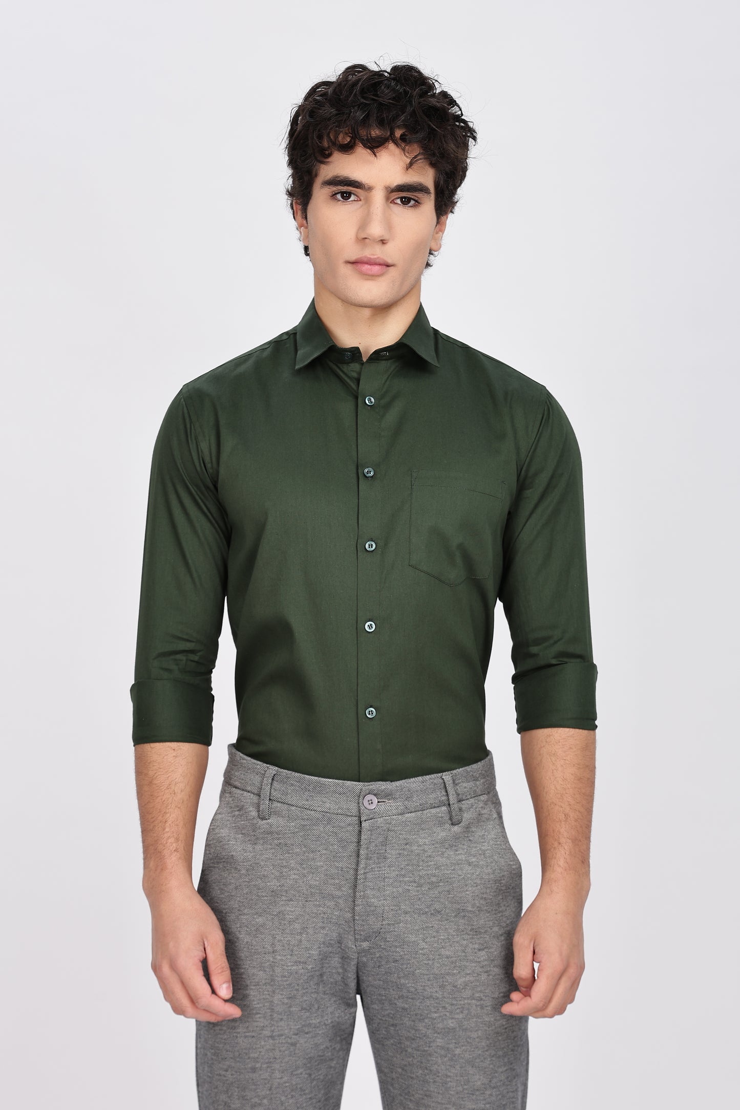 Bottle Green  Full Sleeve Shirt