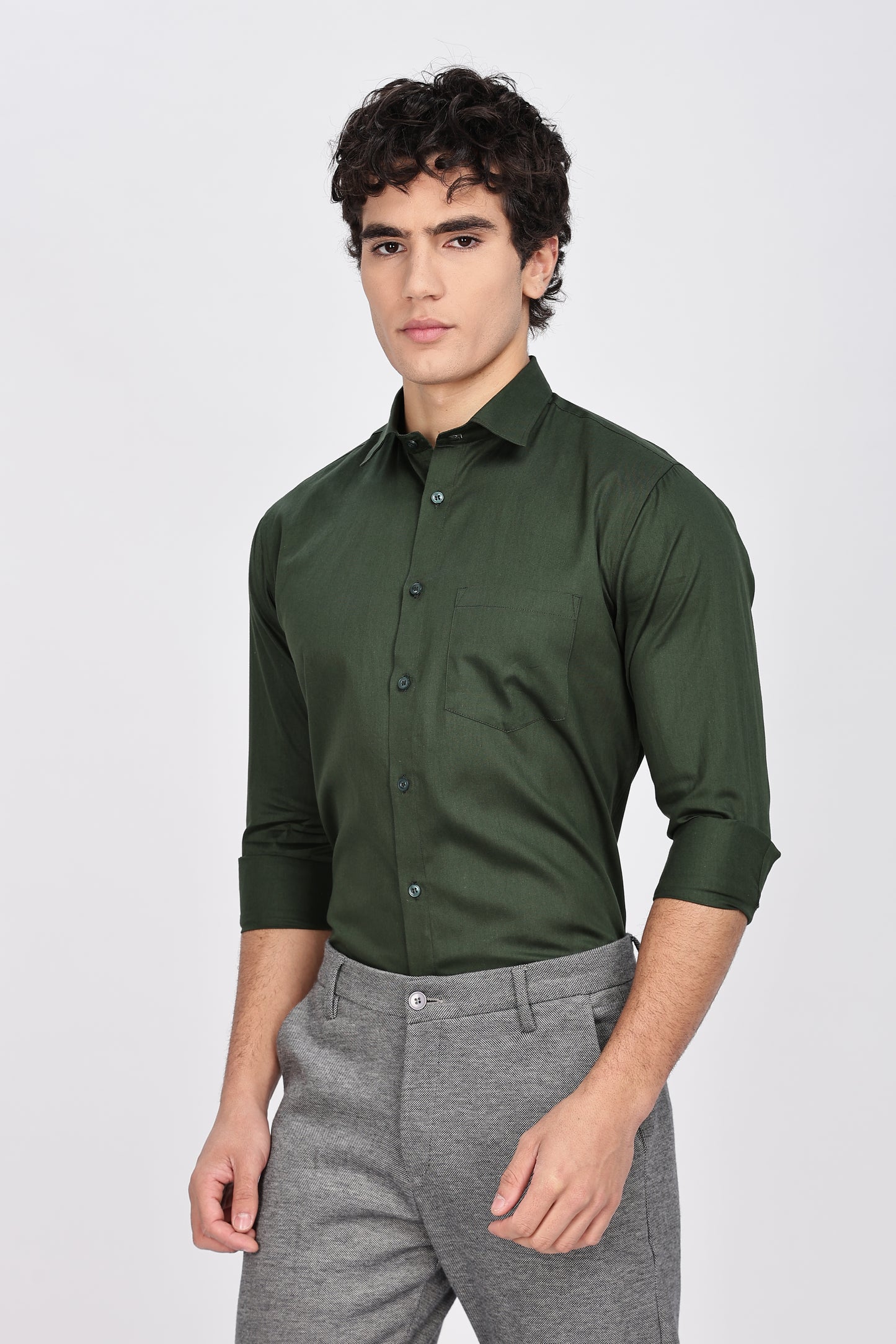Bottle Green  Full Sleeve Shirt
