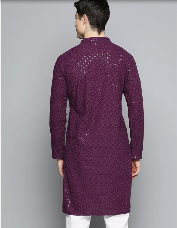 Purple Sequin Kurta