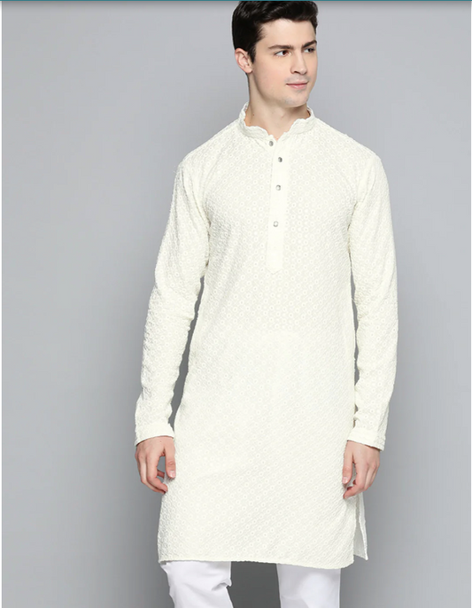 White Sequin Kurta