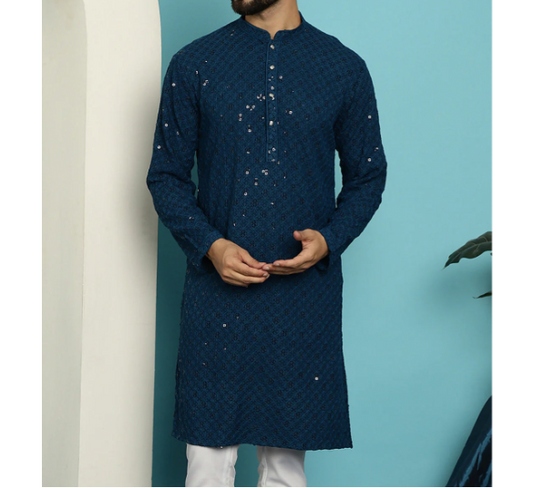 Teal Blue Kurta