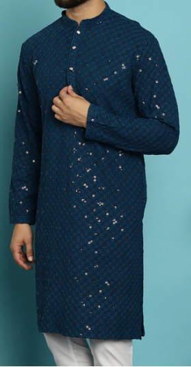 Teal Blue Kurta