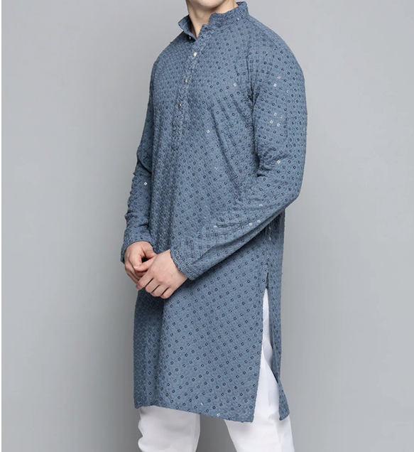 Charcoal Grey Sequin Kurta