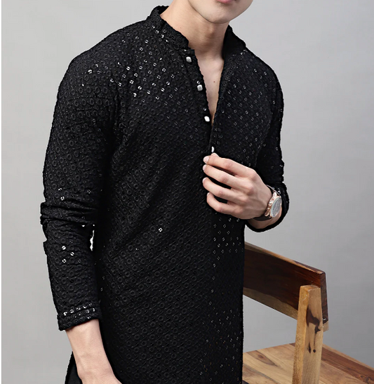Black Sequin Kurta