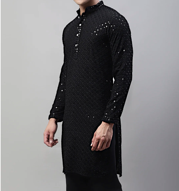 Black Sequin Kurta